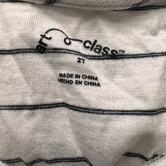 Art Class 2T White With Black Stripes Jumpsuit - Picture 3 of 3